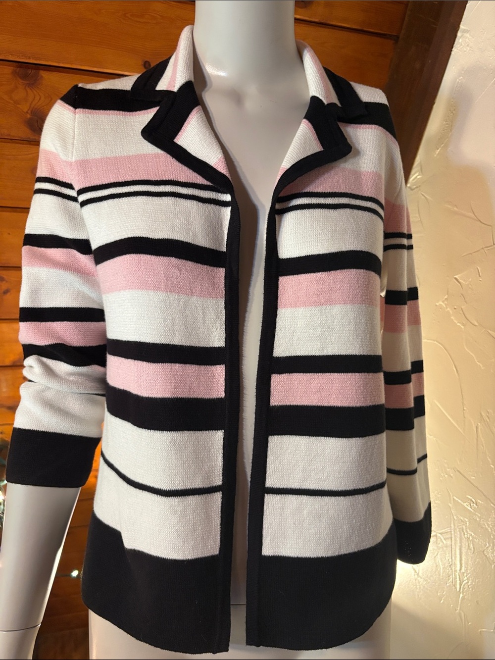 100% Cotton Sweater Blazer Coastal Grandmother Quiet Luxury Preppy Chic - PS